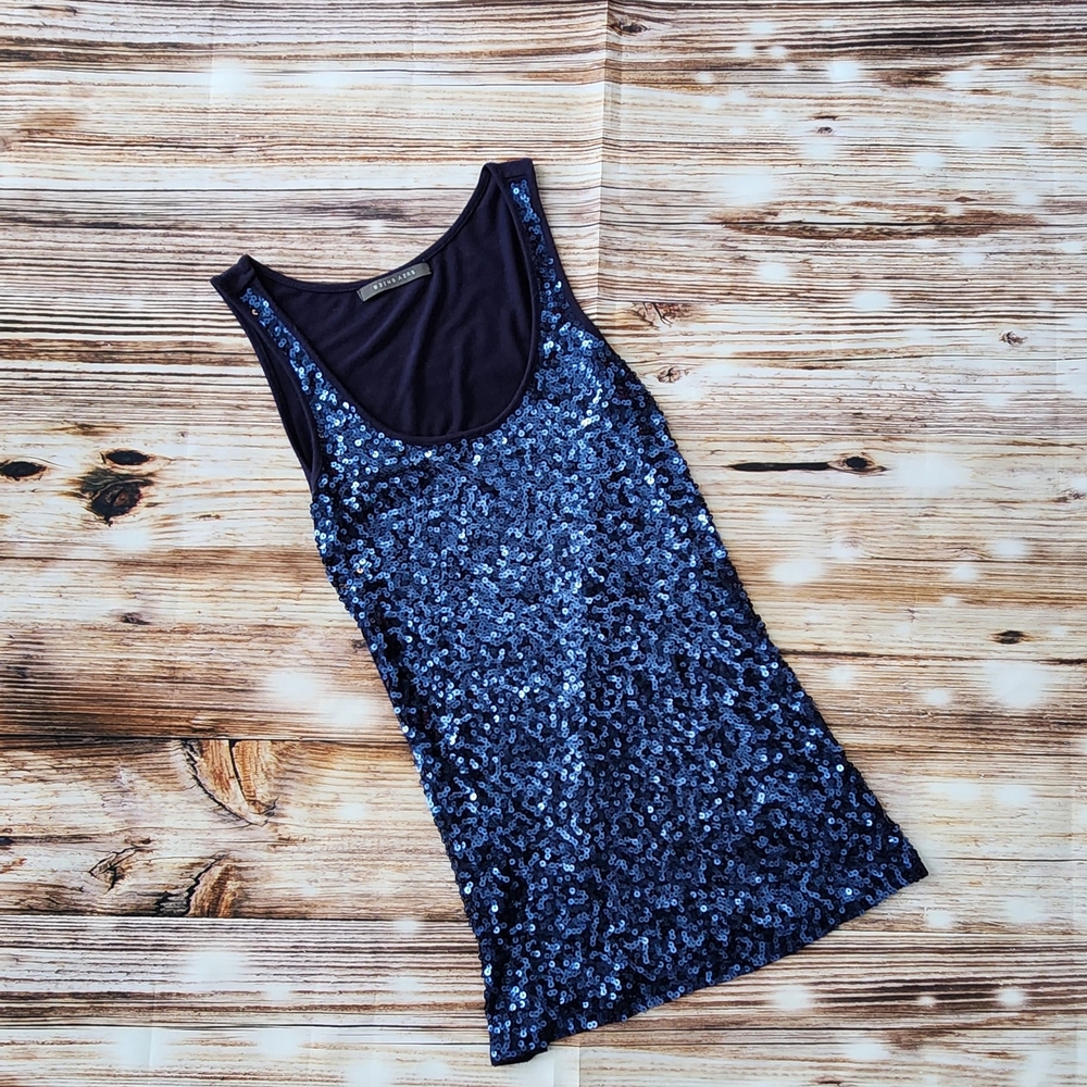 Sequin Sleeveless Top - Blue
